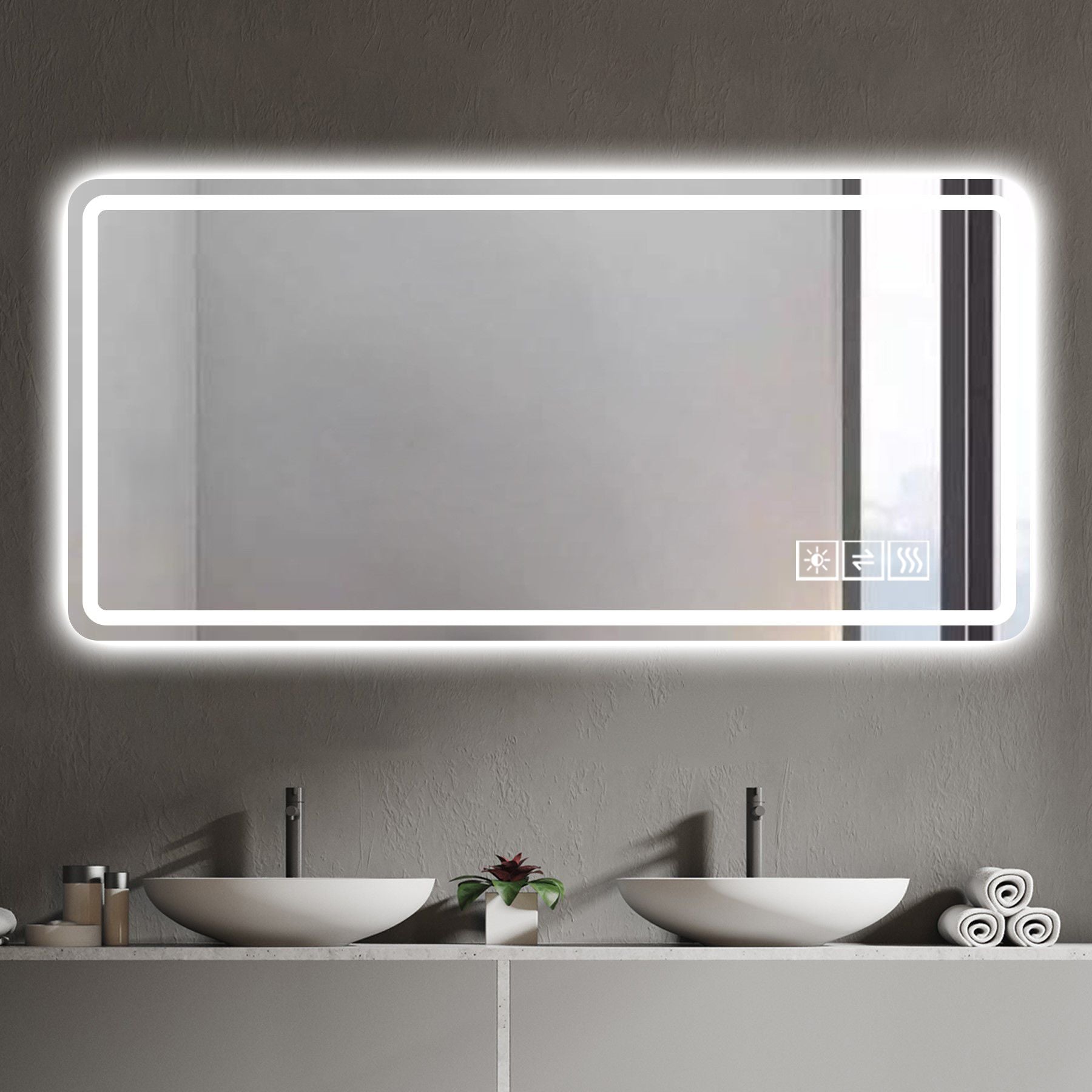 28*60inch LED Bathroom Vanity Mirror ,wall mirror,Anti - Fog, Dimmable,Shatter - Proof Tempered Glass, Ideal for Bathroom Wall Decor, Beauty Makeup and ShavingDecorative Mirrors, Mirrorsas PicMirrors