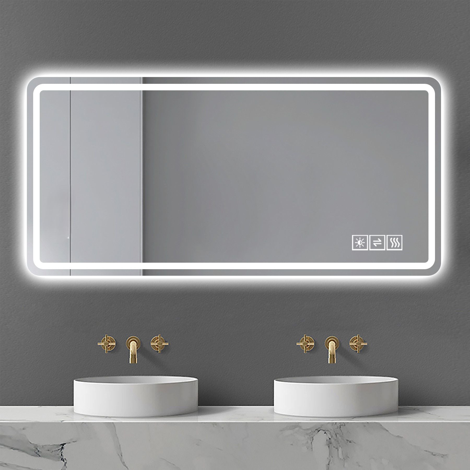 28*60inch LED Bathroom Vanity Mirror ,wall mirror,Anti - Fog, Dimmable,Shatter - Proof Tempered Glass, Ideal for Bathroom Wall Decor, Beauty Makeup and ShavingDecorative Mirrors, Mirrorsas PicMirrors