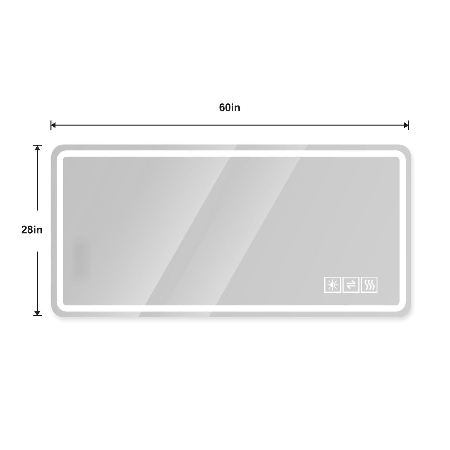 28*60inch LED Bathroom Vanity Mirror ,wall mirror,Anti - Fog, Dimmable,Shatter - Proof Tempered Glass, Ideal for Bathroom Wall Decor, Beauty Makeup and ShavingDecorative Mirrors, Mirrorsas PicMirrors