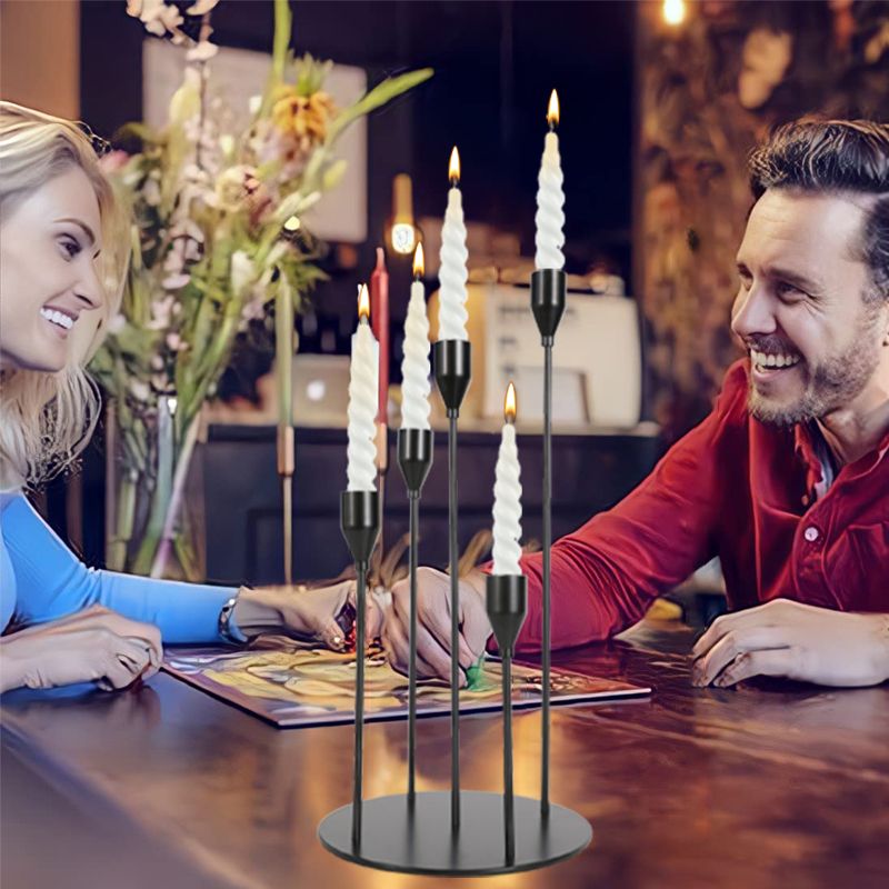 5 Head Luxury Metal Candle Holders Exquisite Candlestick Candle Stand Wedding Table Centerpieces Christmas Home Party DecorationCandle HoldersCNCandle Holders