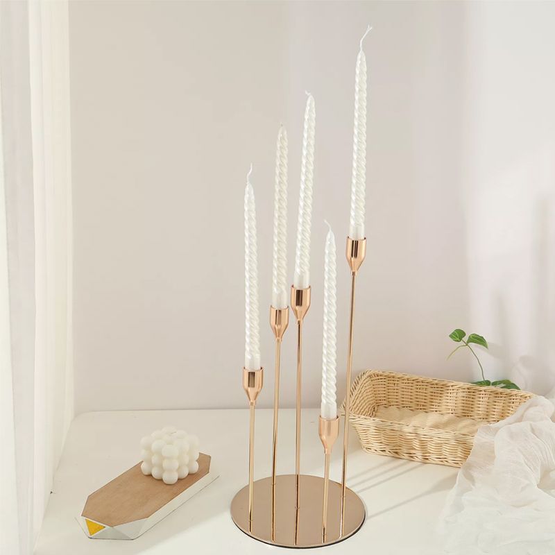 5 Head Luxury Metal Candle Holders Exquisite Candlestick Candle Stand Wedding Table Centerpieces Christmas Home Party DecorationCandle HoldersCNCandle Holders