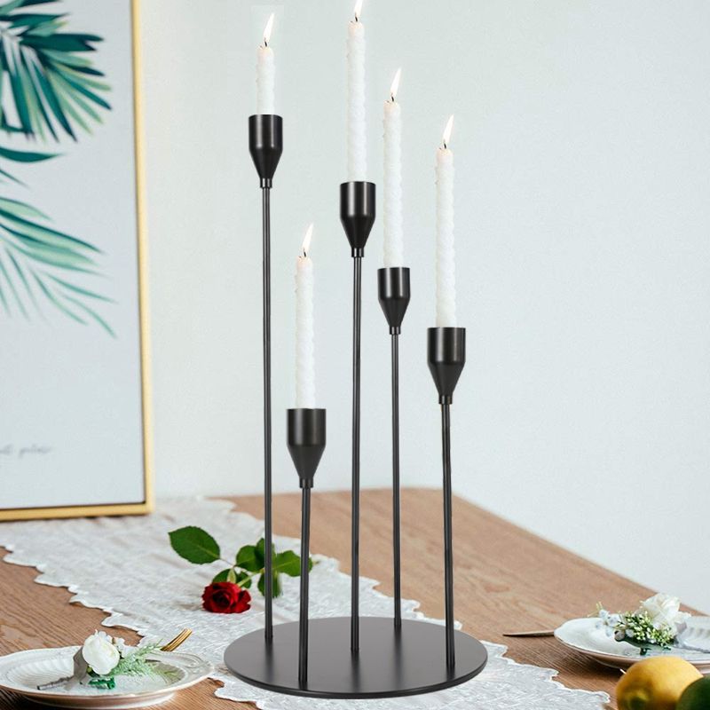 5 Head Luxury Metal Candle Holders Exquisite Candlestick Candle Stand Wedding Table Centerpieces Christmas Home Party DecorationCandle HoldersCNCandle Holders