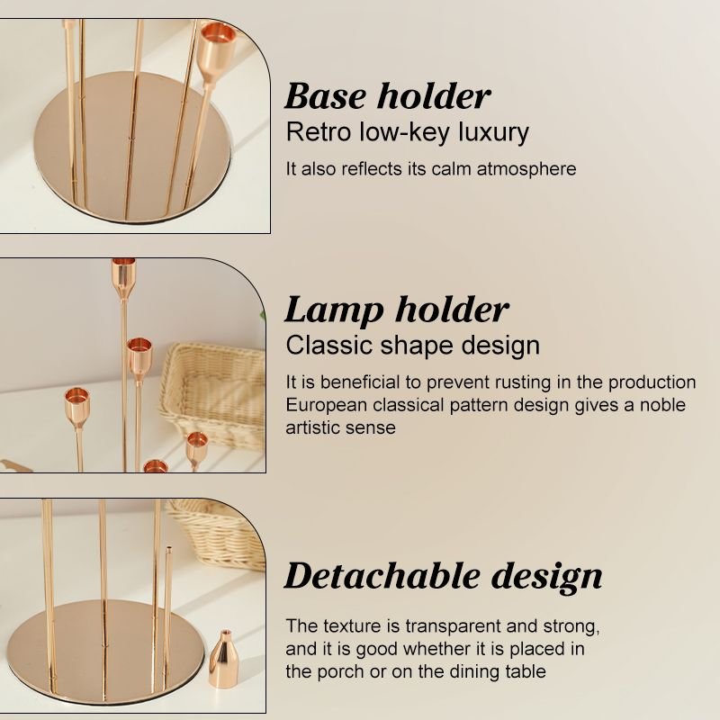 5 Head Luxury Metal Candle Holders Exquisite Candlestick Candle Stand Wedding Table Centerpieces Christmas Home Party DecorationCandle HoldersCNCandle Holders
