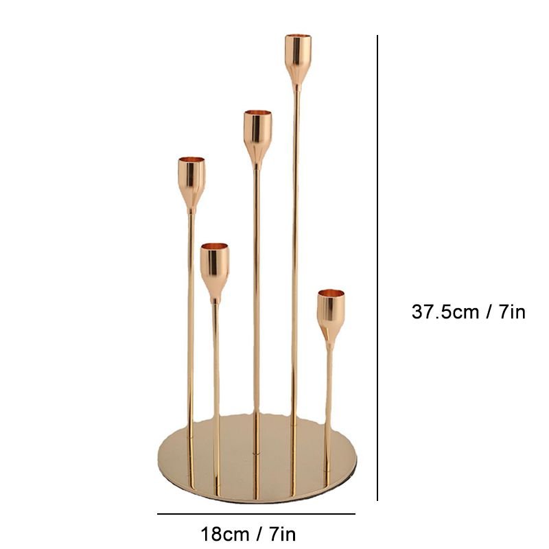 5 Head Luxury Metal Candle Holders Exquisite Candlestick Candle Stand Wedding Table Centerpieces Christmas Home Party DecorationCandle HoldersCNCandle Holders