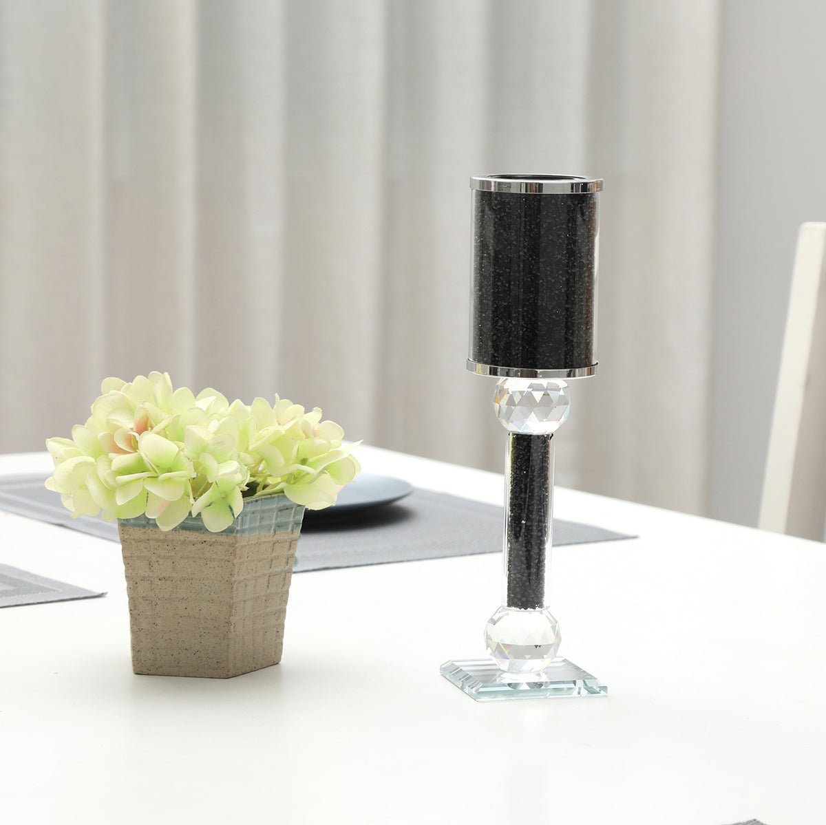 Ambrose Exquisite Candle Holder in Gift Box, Black Crushed DiamondsHome & Garden12.25"H x 2.75"DBlack