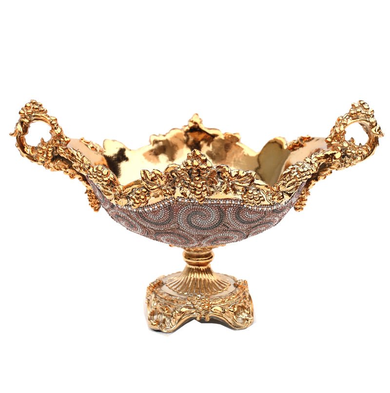 Ambrose Gold Plated Crystal Embellished Ceramic Fruit Platter (16.75Home & Garden, Accent tray