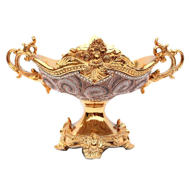 Ambrose Gold Plated Crystal Embellished Ceramic Fruit Platter (16.75Home & Garden, Accent tray