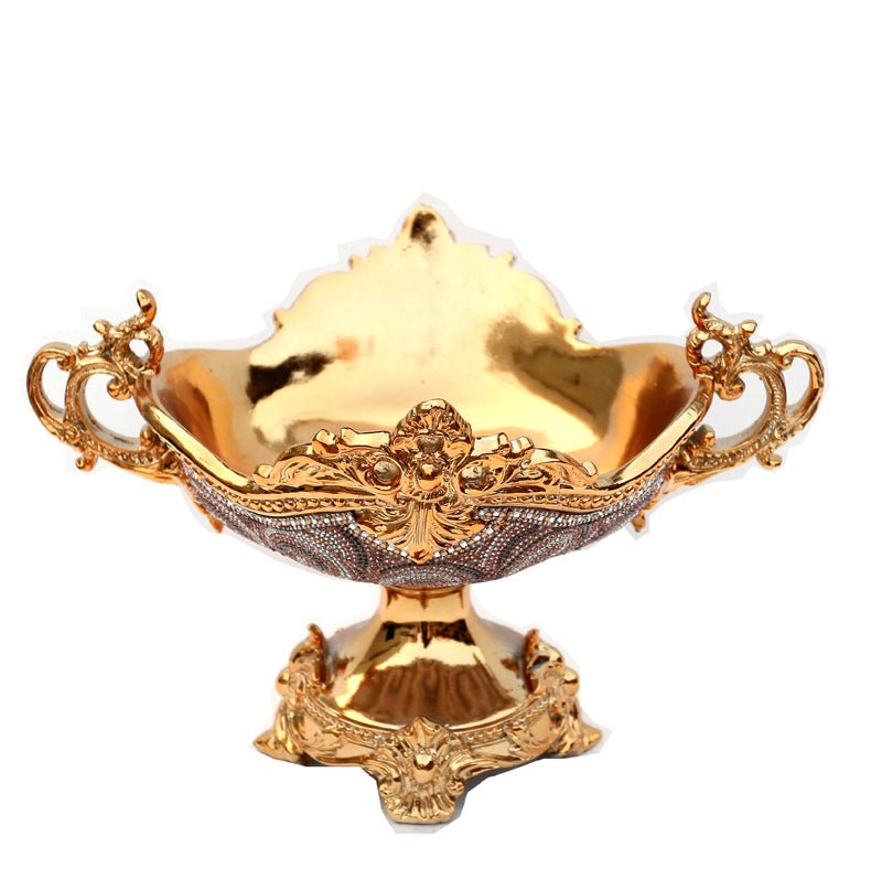 Ambrose Gold Plated Crystal Embellished Ceramic Fruit Platter (16.75Home & Garden, Accent tray