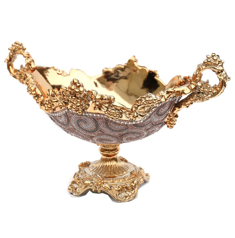 Ambrose Gold Plated Crystal Embellished Ceramic Fruit Platter (16.75Home & Garden, Accent tray