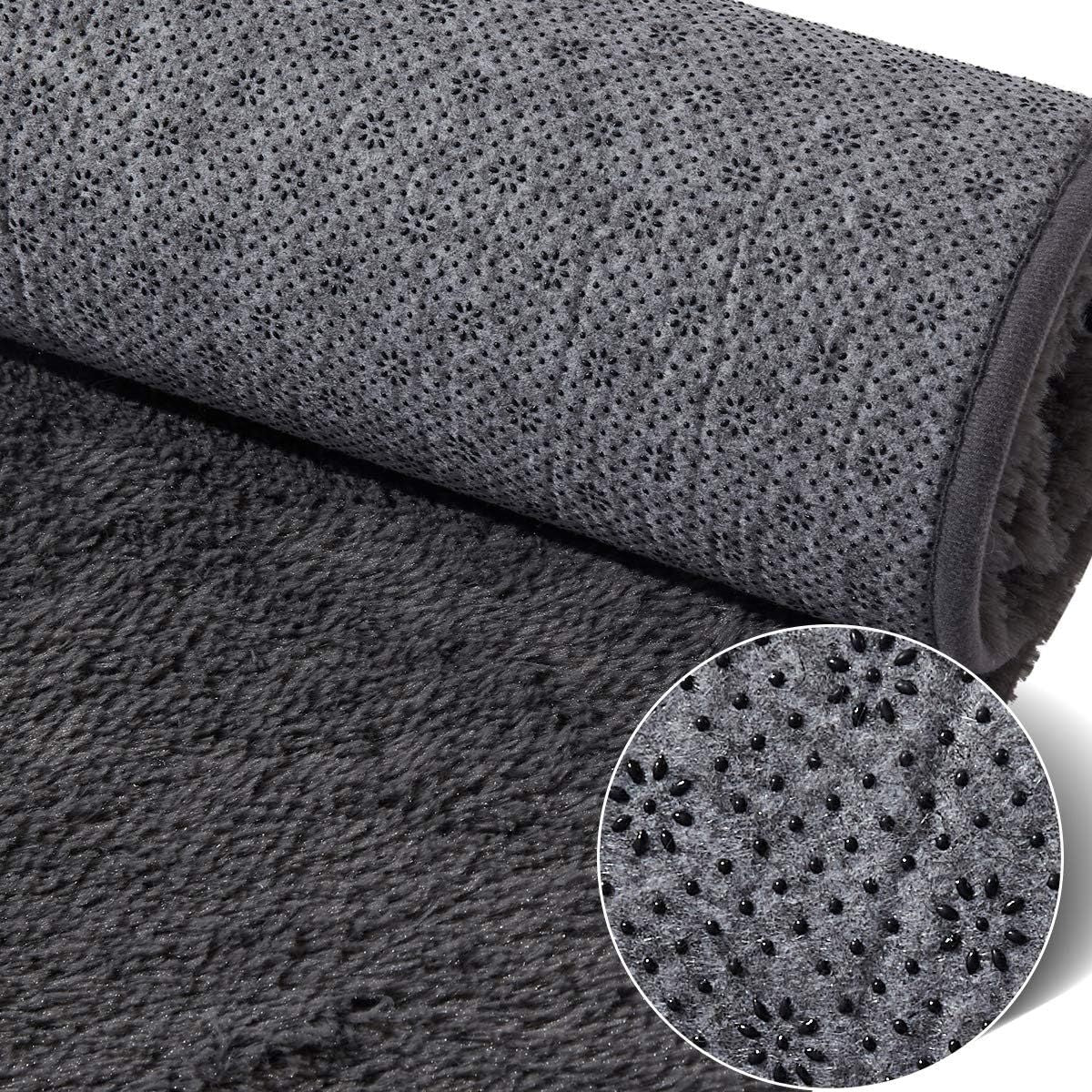 Fluffy Luxury Large Area Rug, Non - Skid Fleece Carpets For Bedroom,Living/Kids Room ,Home Décor, Soft Plush Furry, Floor Rug (5x7 Feet, Grey),Washable5.0' * 7.0'Abstract Rugs