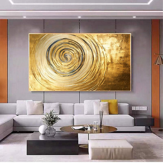 Hand Painted Oil Painting Original Gold Texture Oil Painting on Canvas Large Wall Art Abstract Minimalist Painting Golden Decor Custom Painting Living Room Home Decorwall art40x80cmwall art