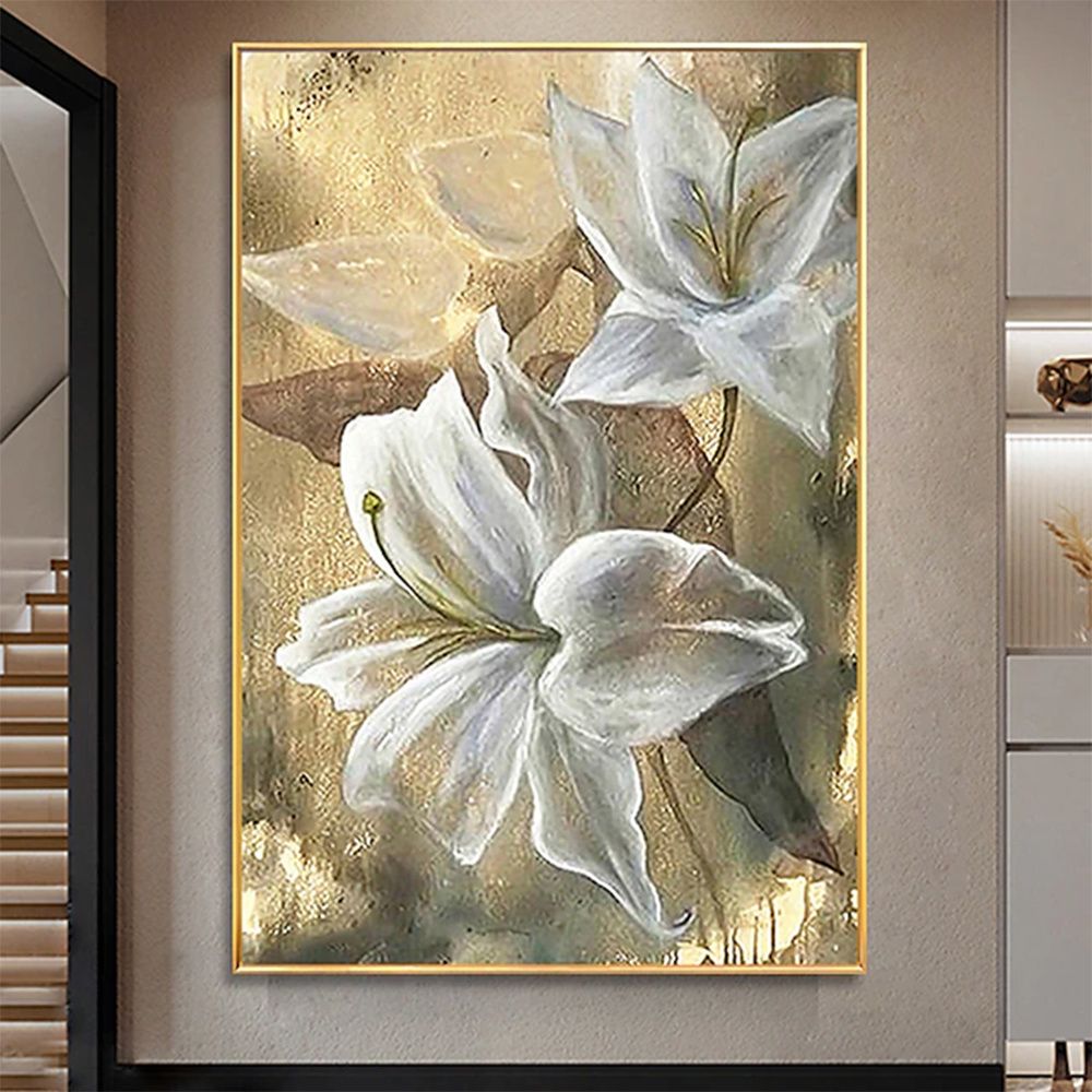 Hand Painted Oil Paintings Hand Painted High quality Flowers Contemporary Modern Rolled Canvas Living Room Hallway Luxurious Decorative Paintingwall art100X150cmwall art