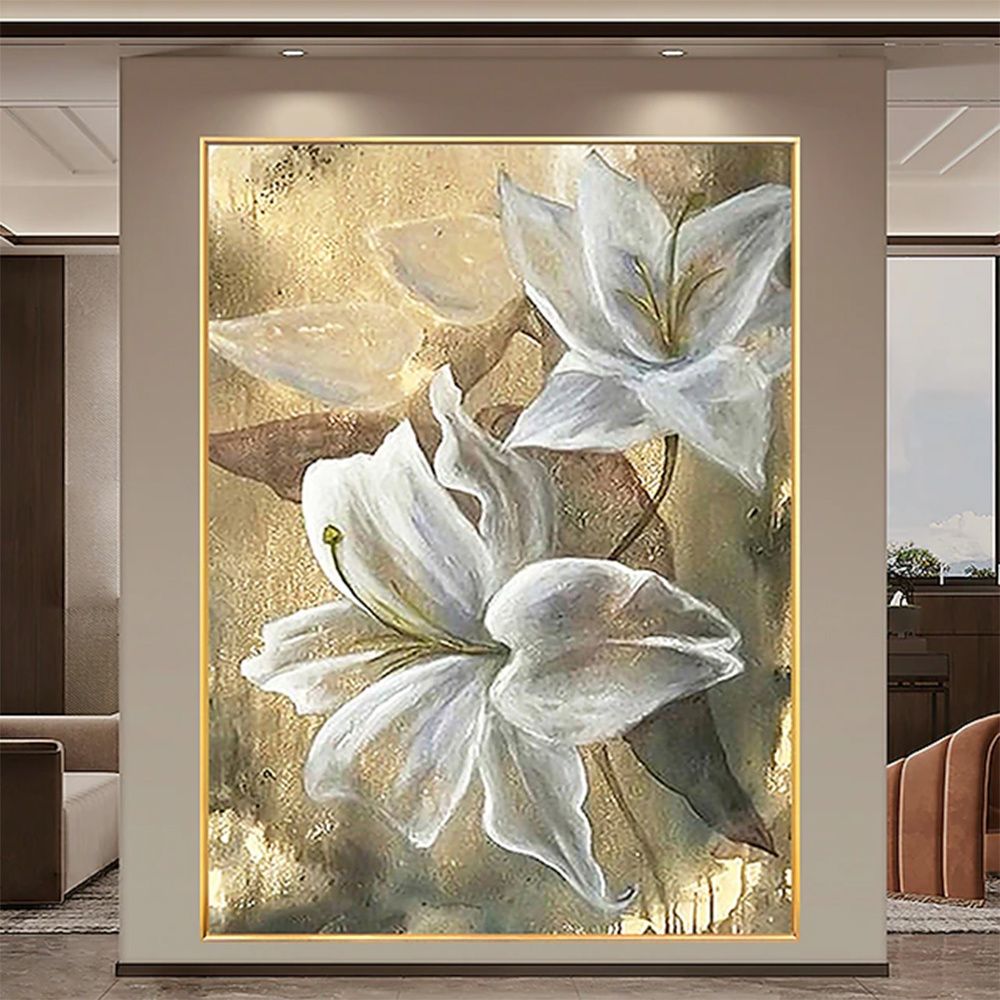 Hand Painted Oil Paintings Hand Painted High quality Flowers Contemporary Modern Rolled Canvas Living Room Hallway Luxurious Decorative Paintingwall art100X150cmwall art