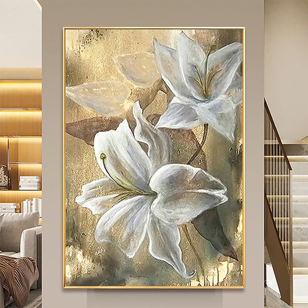 Hand Painted Oil Paintings Hand Painted High quality Flowers Contemporary Modern Rolled Canvas Living Room Hallway Luxurious Decorative Paintingwall art100X150cmwall art