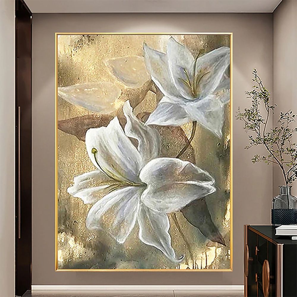 Hand Painted Oil Paintings Hand Painted High quality Flowers Contemporary Modern Rolled Canvas Living Room Hallway Luxurious Decorative Paintingwall art100X150cmwall art