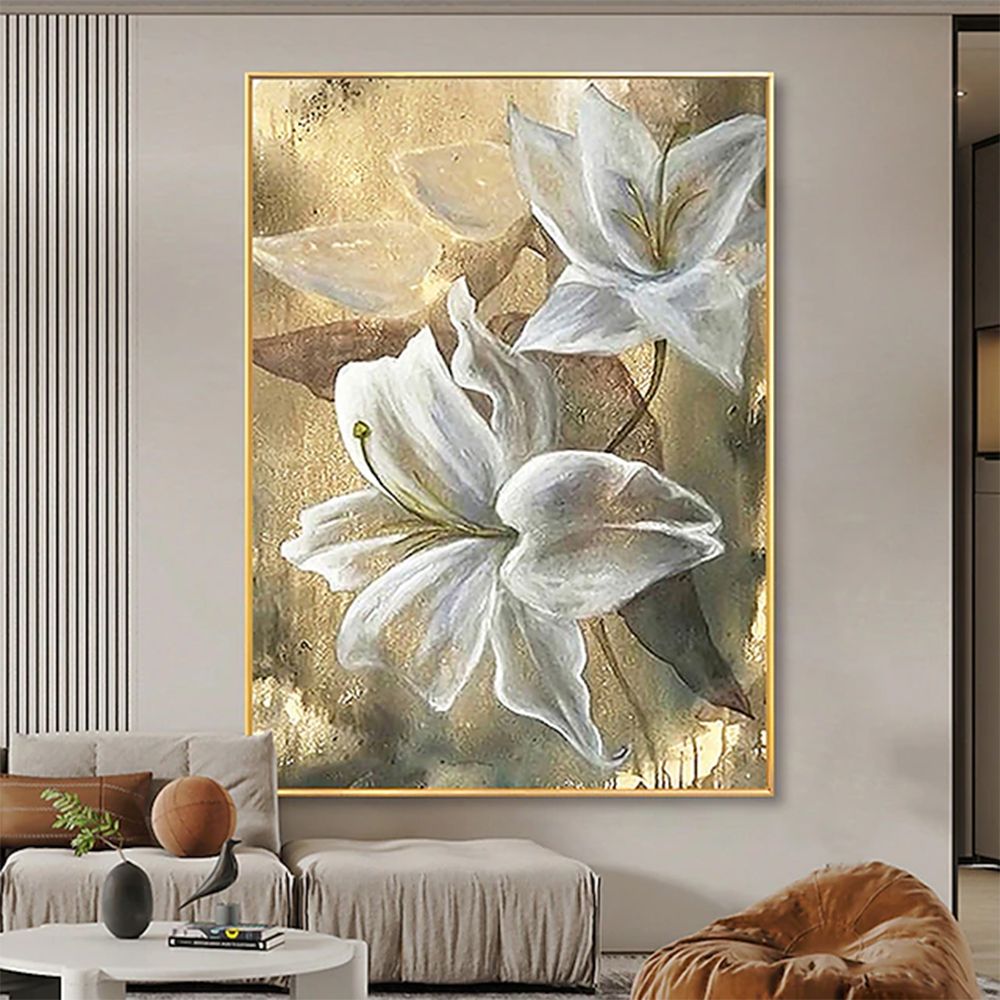 Hand Painted Oil Paintings Hand Painted High quality Flowers Contemporary Modern Rolled Canvas Living Room Hallway Luxurious Decorative Paintingwall art100X150cmwall art