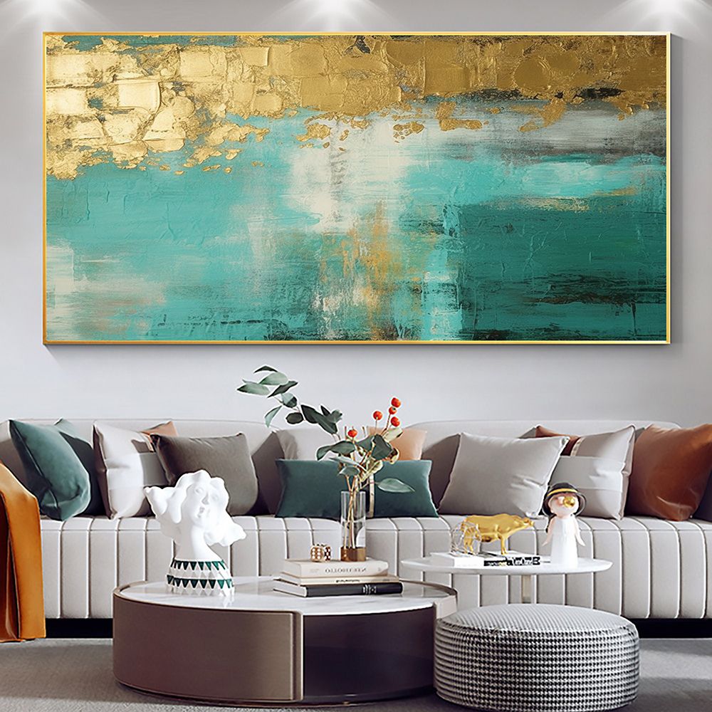 Handmade Oil Painting Large Original Gold Oil Painting on Canvas Abstract Gold Art Painting Bedroom Wall Decor Modern Textured Wall Art Decorative Paintingwall art90x120cmwall art