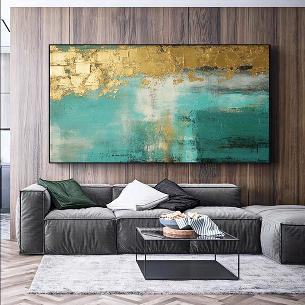 Handmade Oil Painting Large Original Gold Oil Painting on Canvas Abstract Gold Art Painting Bedroom Wall Decor Modern Textured Wall Art Decorative Paintingwall art100x150wall art