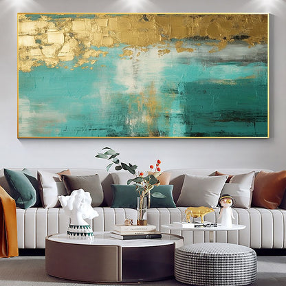 Handmade Oil Painting Large Original Gold Oil Painting on Canvas Abstract Gold Art Painting Bedroom Wall Decor Modern Textured Wall Art Decorative Paintingwall art70x140cmwall art