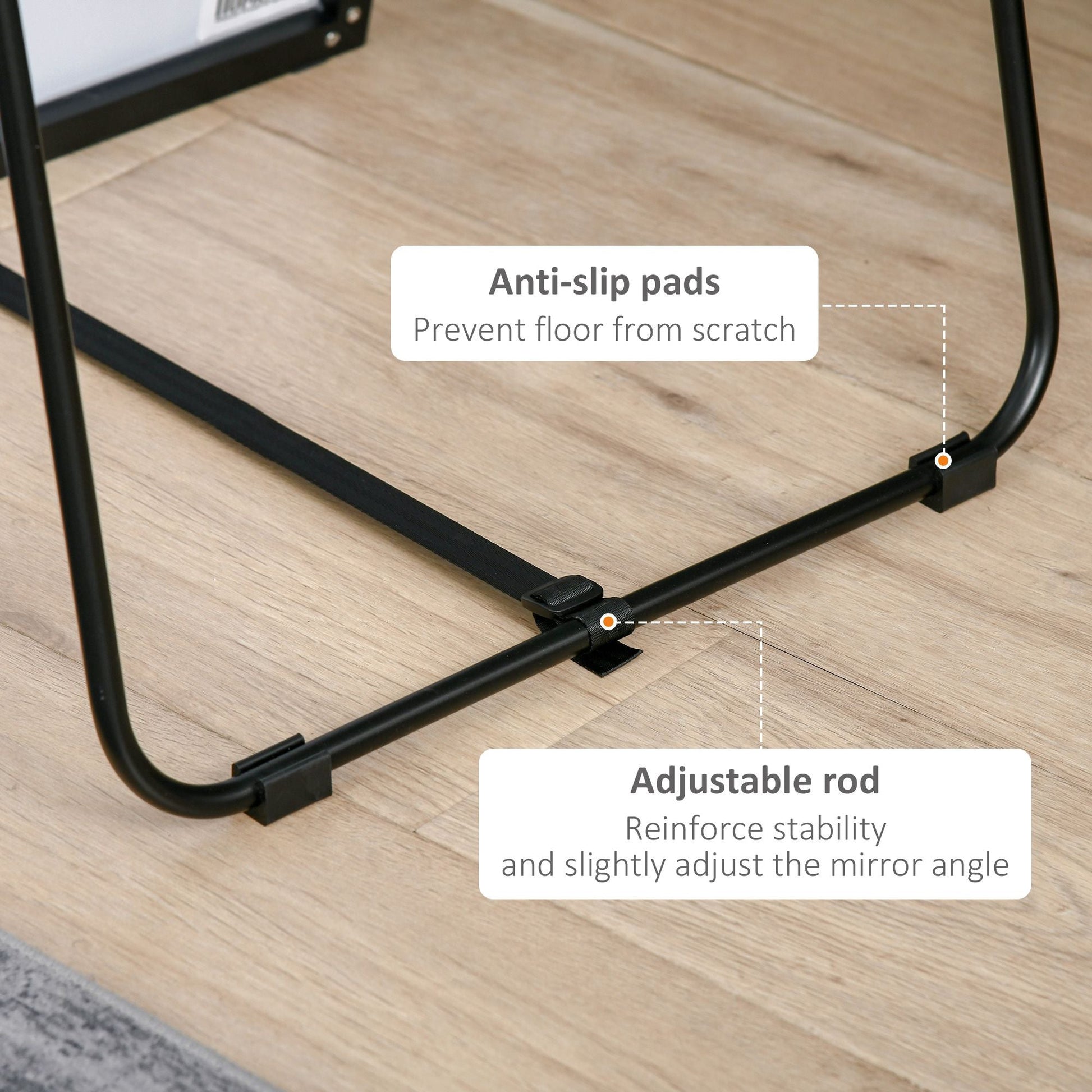 HOMCOM Full Length Glass Mirror, Freestanding or Wall Mounted Dress Mirror for Bedroom, Living Room, Bathroom, 19.75" x 63.5", BlackMirrors, Decorative Mirrorsas PicMirrors