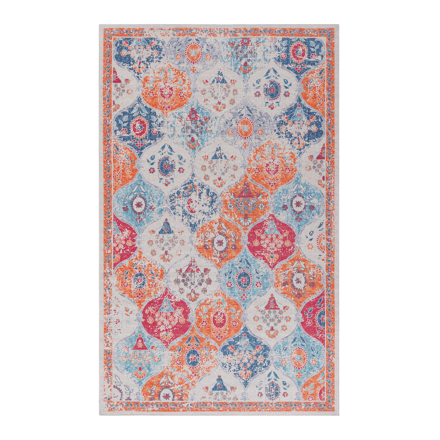 Naar 3x5 Cream Area Rug, Washable Rug, Low - Pile, Non - Slip, Non - Shedding, Foldable, Kid & Pet Friendly - Area Rugs for living room, bedroom, kitchen, dining room rug - Perfect Gifts, (Cream, 3' x 5')as PicAbstract Rugs