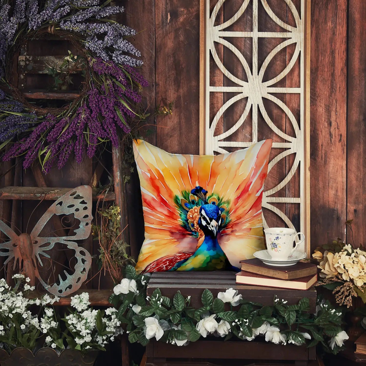 Peacock Throw Pillow