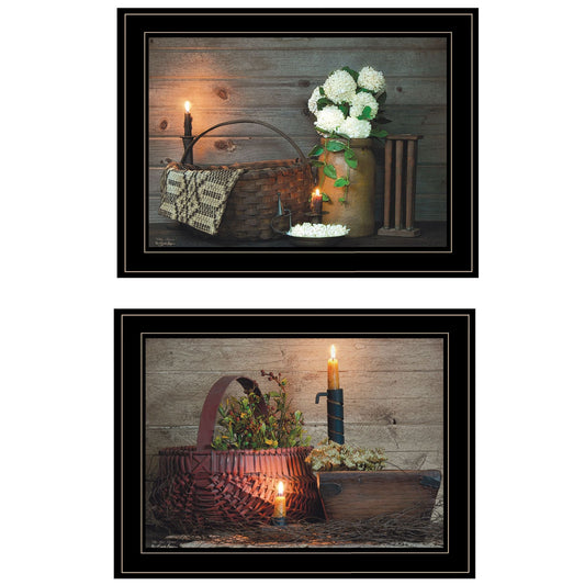 Trendy Decor 4U "Baskets and Flowers" Framed Wall Art, Modern Home Decor Framed Print for Living Room, Bedroom & Farmhouse Wall Decoration by Susie Boyerwall artas Picwall art